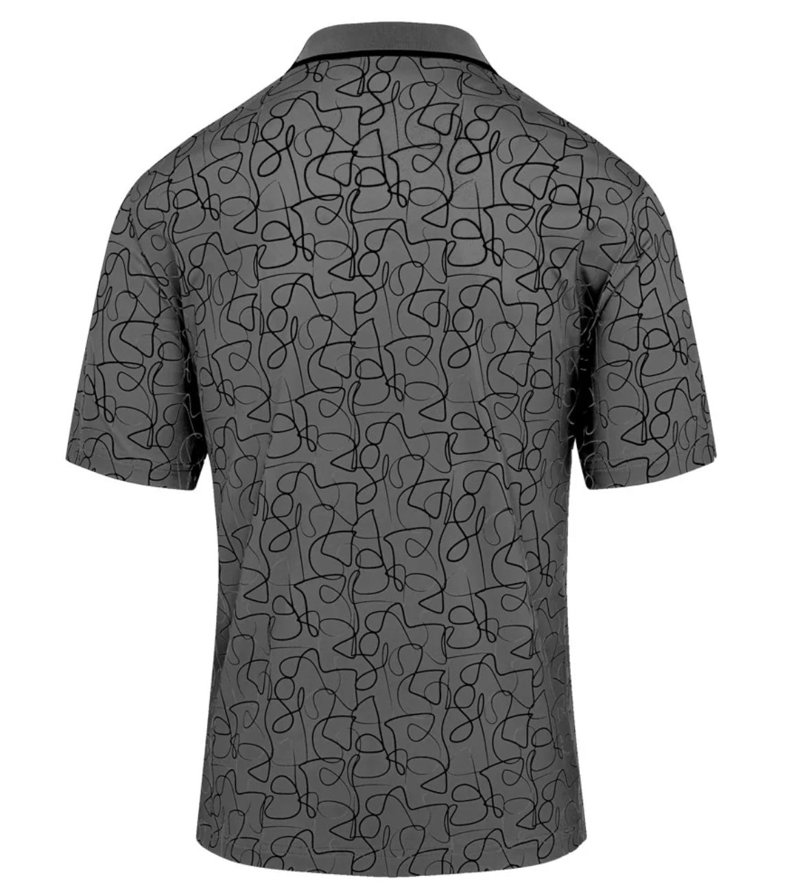 Island Green Rib Collar Freehand Print Polo Shirt