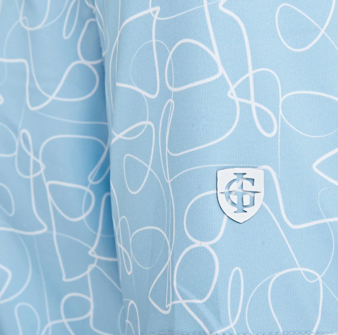 Island Green Rib Collar Freehand Print Polo Shirt