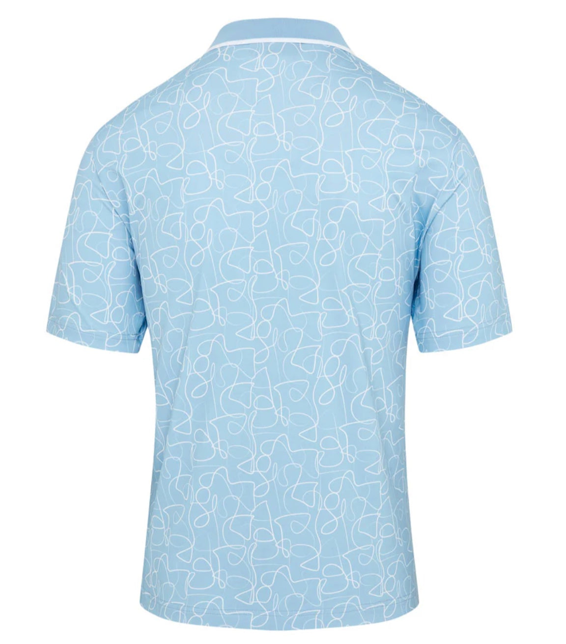 Island Green Rib Collar Freehand Print Polo Shirt
