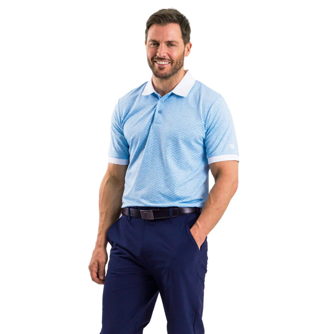 Island Green Jacquard Golf Polo Shirt